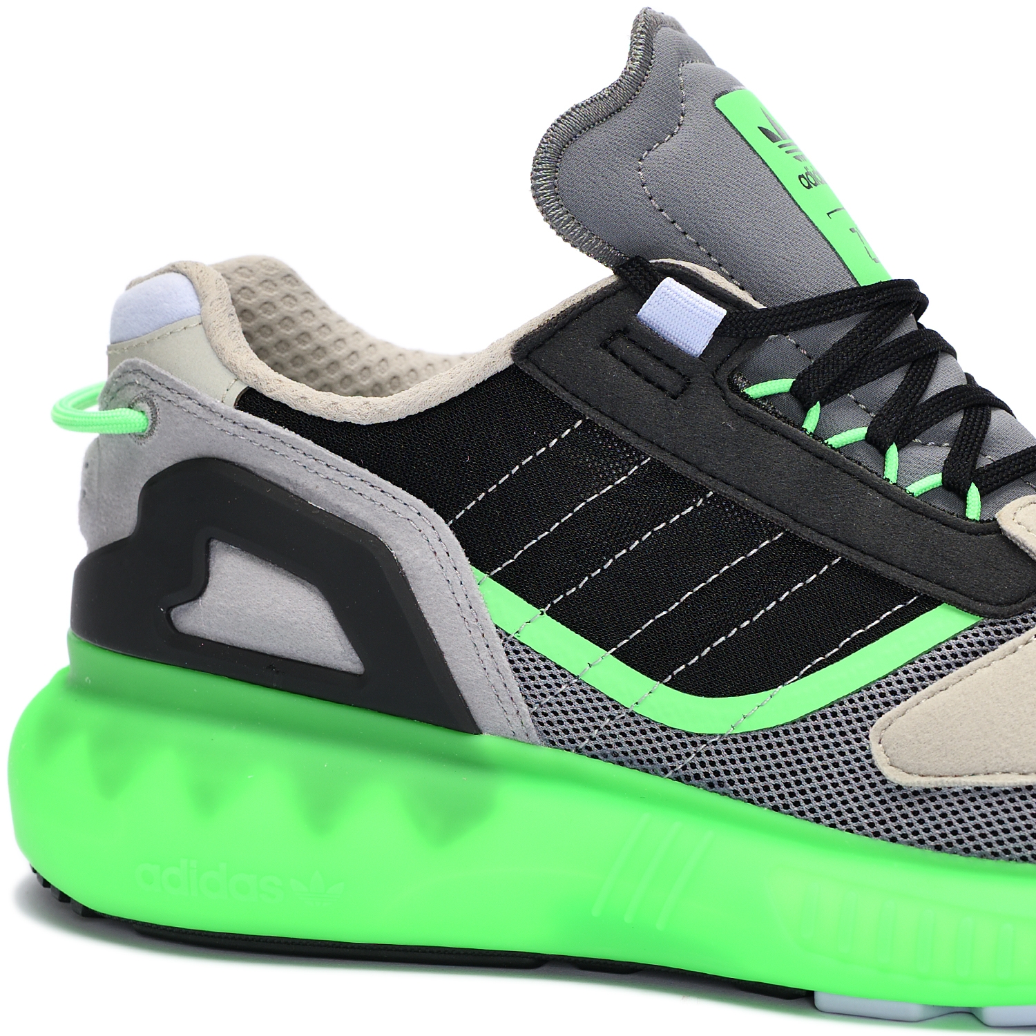 adidas Originals ZX 5K Boost Grey Three / Core Black / Screaming Green