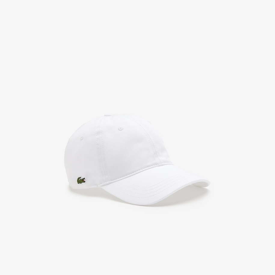 LACOSTE UNISEX CAP IN ORGANIC COTTON TWILL White