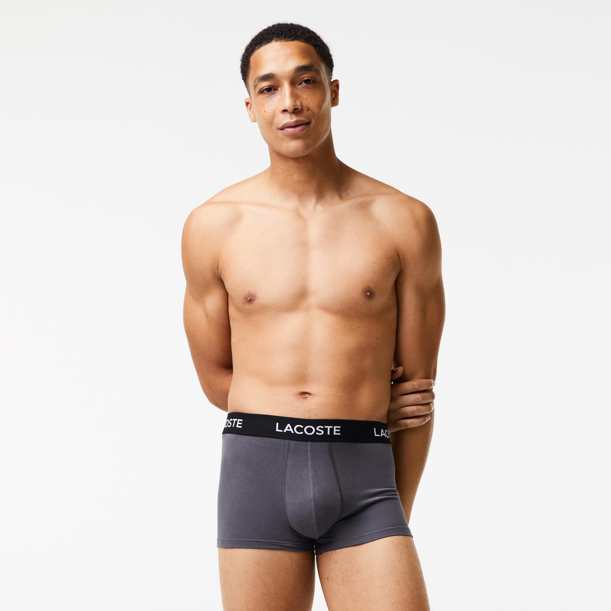 SET OF 3 PLAIN BOXERS / dark grey