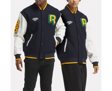 Reebok x Sports Illustrated Human Rights Now Printed Varsity Jacket