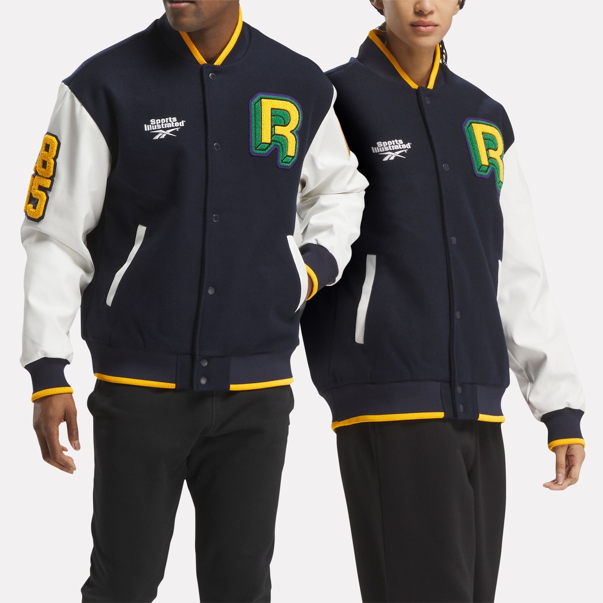 Reebok x Sports Illustrated Human Rights Now Printed Varsity Jacket