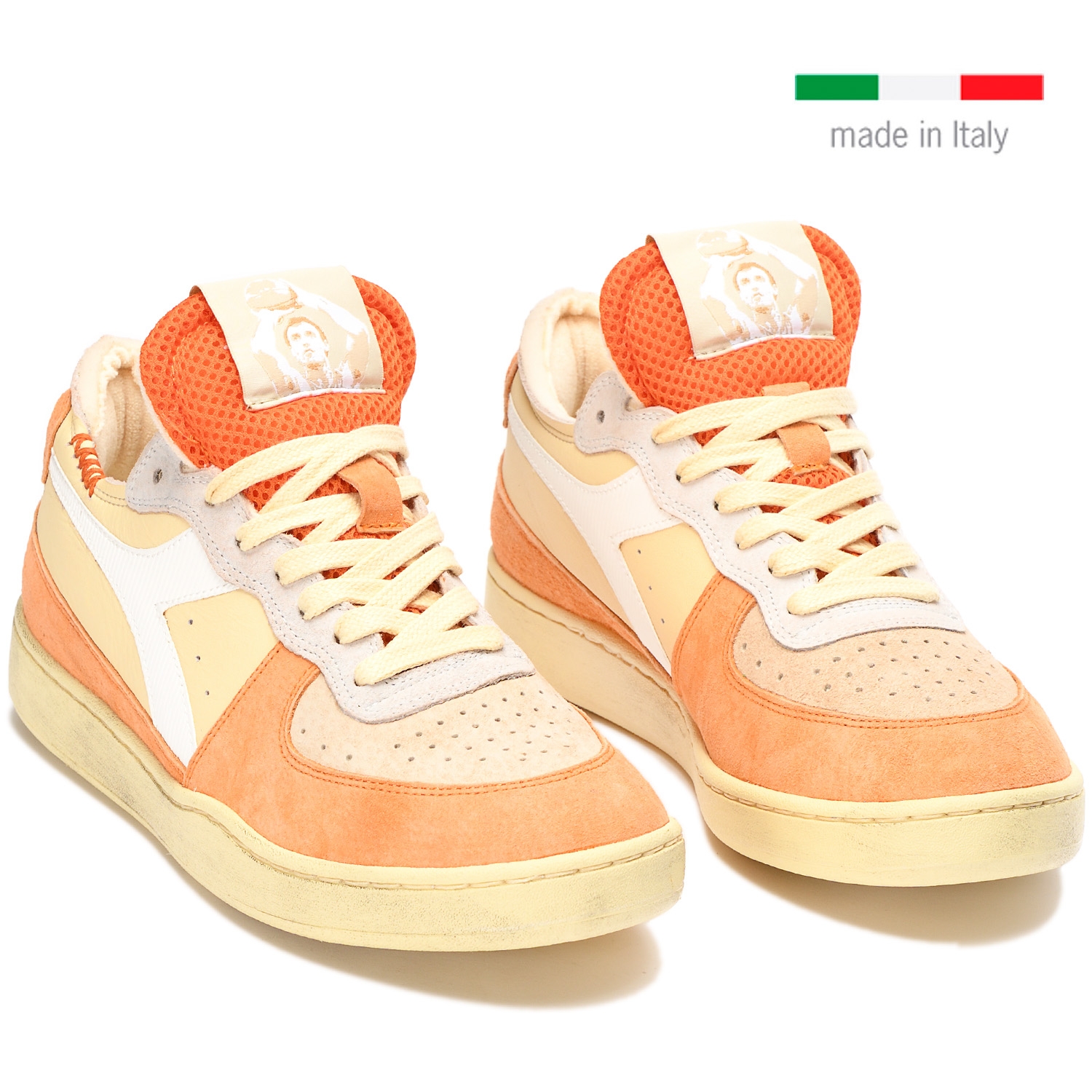 Diadora x DINO MENEGHIN MI BASKET LOW ITALIA WHITE/VERMILLION ORANGE