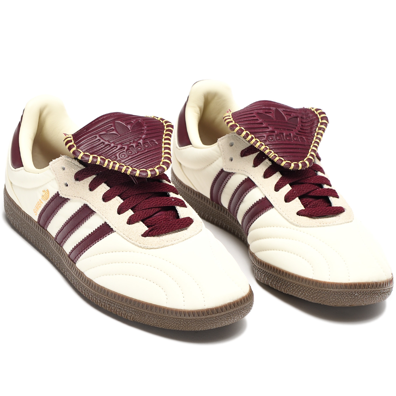 adidas Originals SAMBA LONG TONGUE cream white / maroon / Gold Metallic