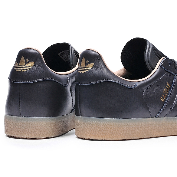 adidas gazelle leather premium utility black gold metallic