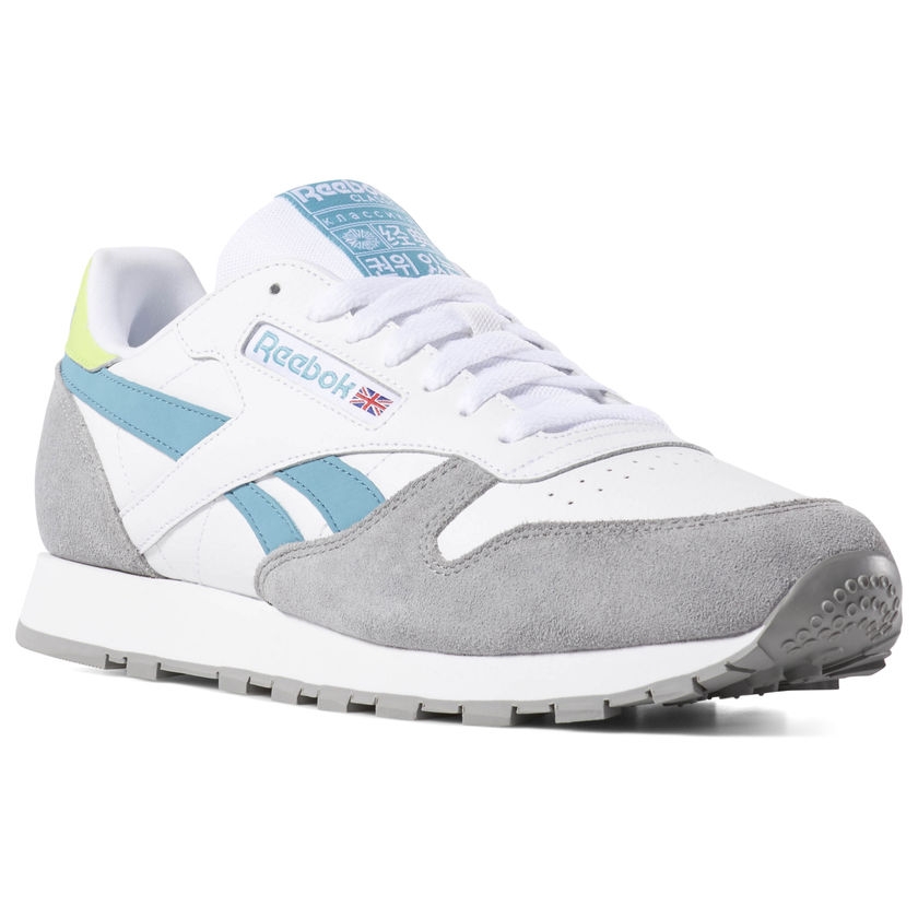 REEBOK CLASSIC LEATHER WHITE/GREY/MIST/NEON LIME