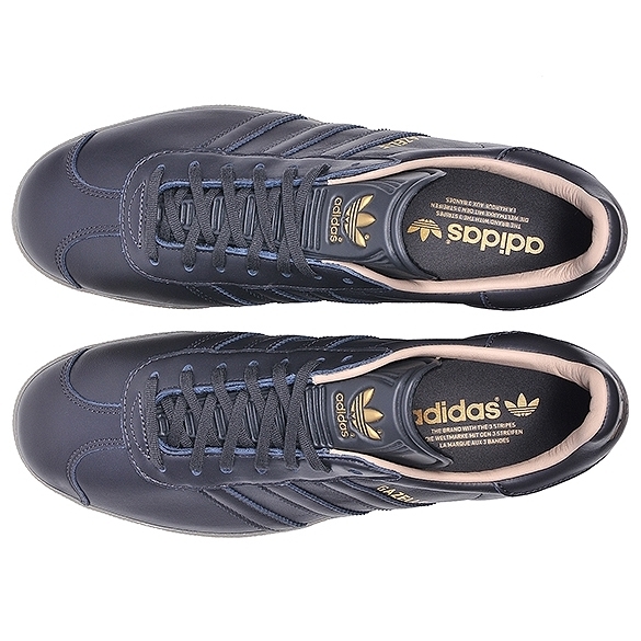 adidas gazelle leather premium utility black gold metallic