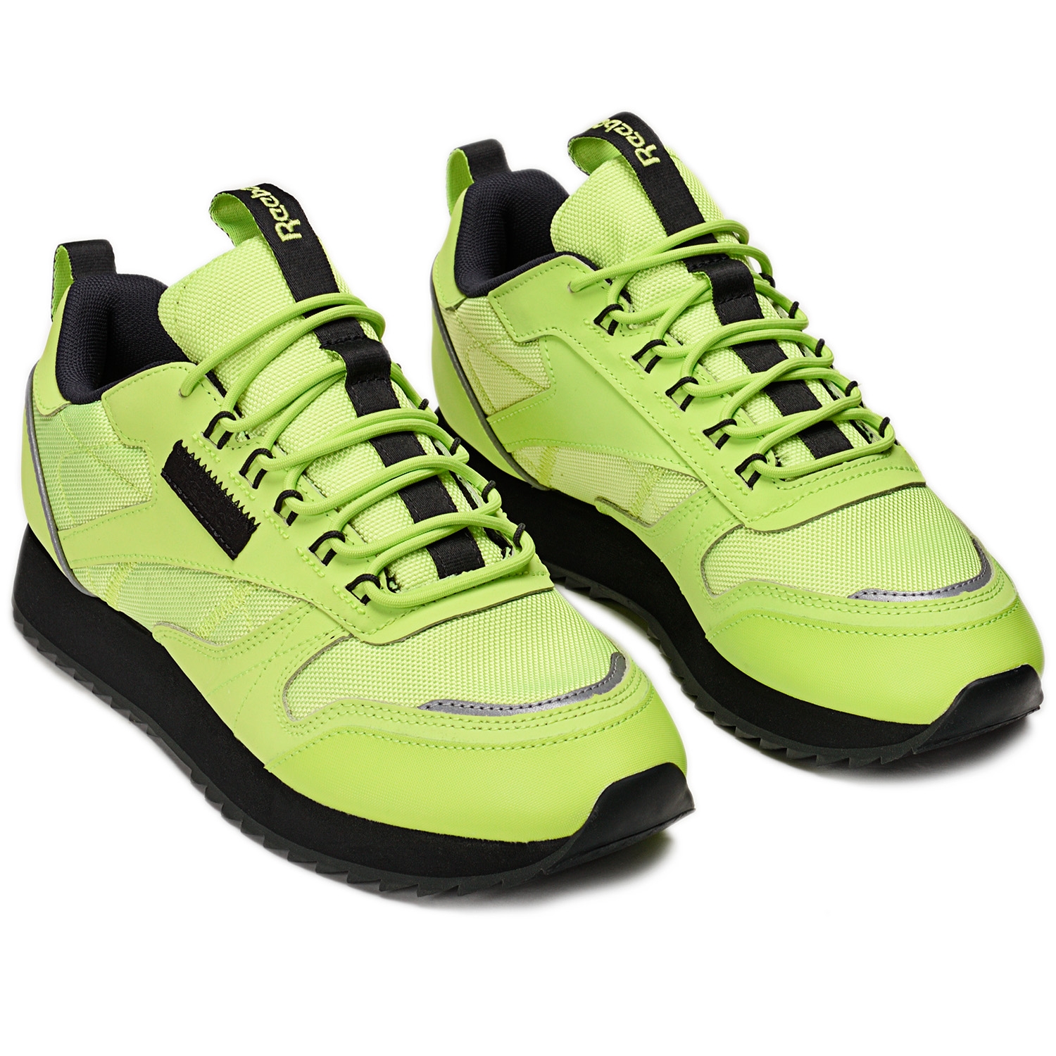 REEBOK CLASSIC LEATHER RIPPLE TRAIL NEON LIME/NEON LIME/TRUE GREY 8